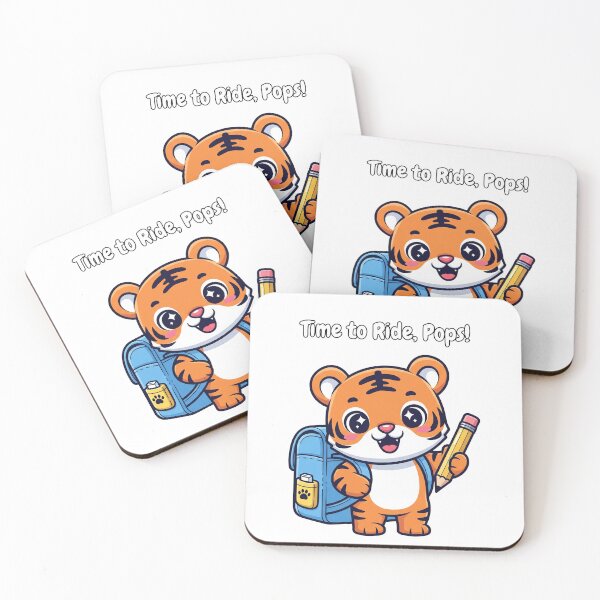Item preview, Time to Ride Pops Cute Tiger Elementary School Design designed and sold by PGRprint.