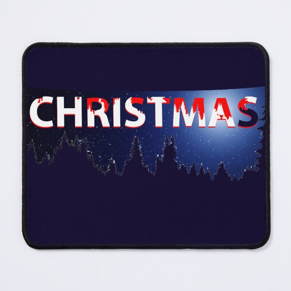 Item preview, Inscription Christmas stained with blood against backdrop of night winter forest and the Moon in the starry sky designed and sold by ArtEventET.