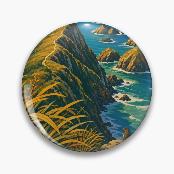 Item preview, The Catlins New Zealand Retro Outdoors Art designed and sold by VisualArtsOasis.