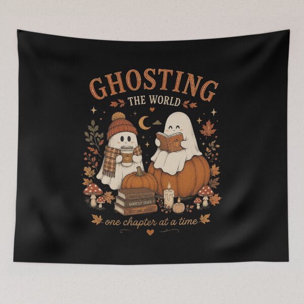 Item preview, Ghosting the World One Chapter at a Time, Bookish Ghost Halloween Reading Gift designed and sold by Quiajia.