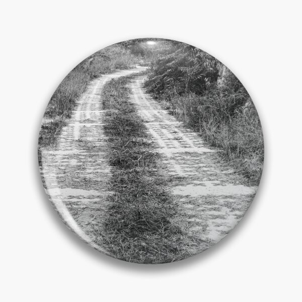 Item preview, Winding Pathway Amid Overgrown Vegetation in Black and White designed and sold by Nmallia.