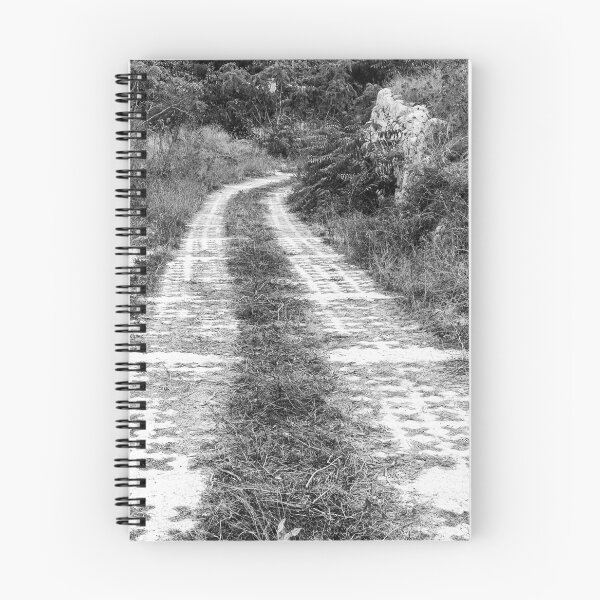 Item preview, Winding Pathway Amid Overgrown Vegetation in Black and White designed and sold by Nmallia.