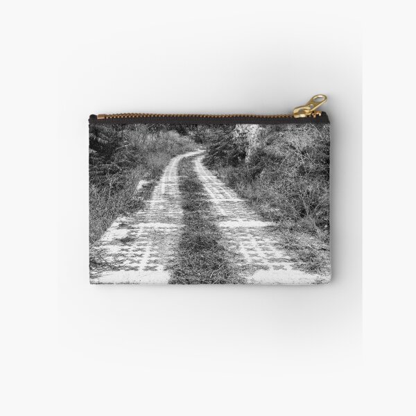 Item preview, Winding Pathway Amid Overgrown Vegetation in Black and White designed and sold by Nmallia.