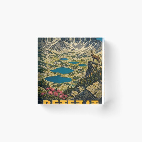 Item preview, Retezat Romania Retro Outdoors Art designed and sold by VisualArtsOasis.