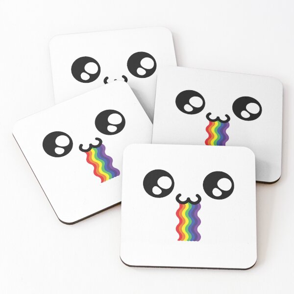 Item preview, Cute kawaii owo wavy drooling rainbow face designed and sold by BlushyPrint.