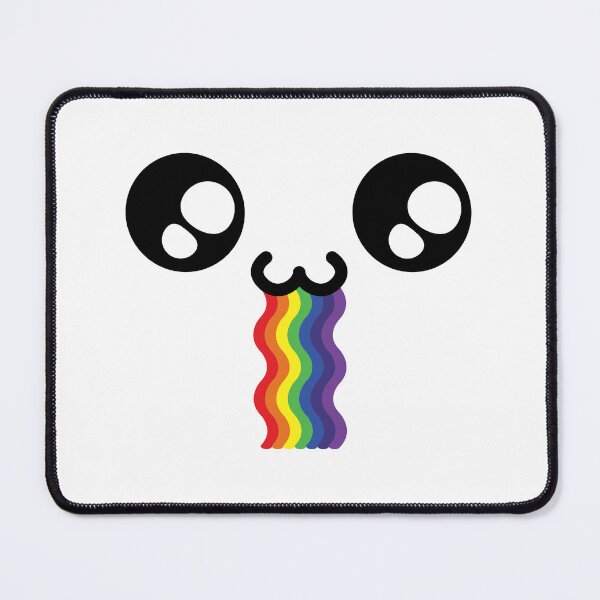 Item preview, Cute kawaii owo wavy drooling rainbow face designed and sold by BlushyPrint.