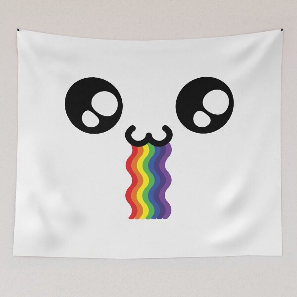 Item preview, Cute kawaii owo wavy drooling rainbow face designed and sold by BlushyPrint.