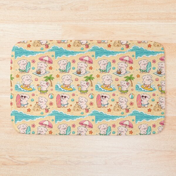 Item preview, Piggy Beach Surf Pattern designed and sold by Soft Berry Studio.