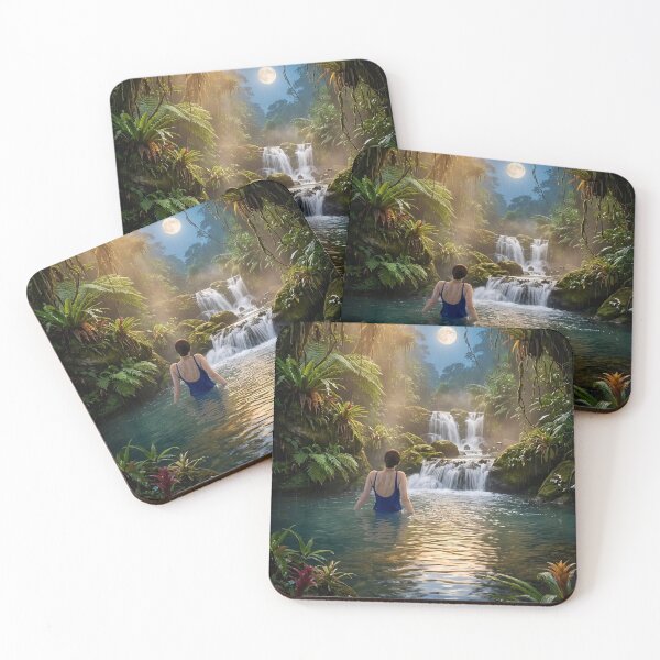Item preview, Mystical Jungle Waterfall Fantasy Wall Art designed and sold by TheMoonDaughter.