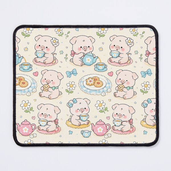 Item preview, Piggy Daisy Tea Party Pattern designed and sold by Soft Berry Studio.