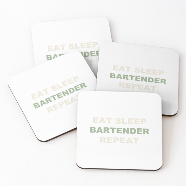 Artikelvorschau, Essen, Schlafen, Barkeeper, Wiederholen – Barkeeper entworfen und verkauft von RetroThreadWorks.