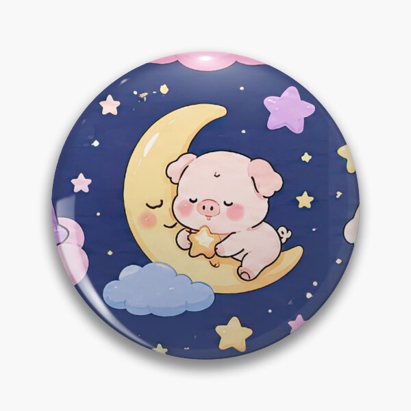 Item preview, Piggy Dreamy Night Pattern designed and sold by Soft Berry Studio.