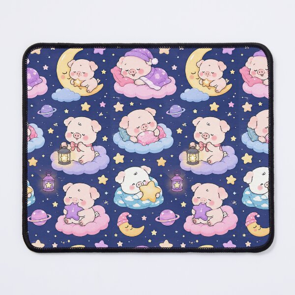 Item preview, Piggy Dreamy Night Pattern designed and sold by Soft Berry Studio.
