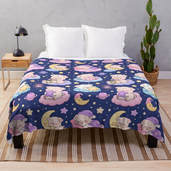 Item preview, Piggy Dreamy Night Pattern designed and sold by Soft Berry Studio.