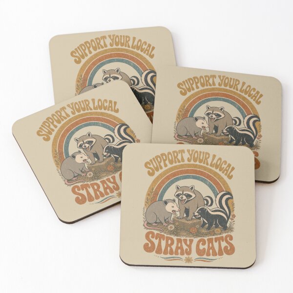 Item preview, Support Your Local Stray Cats - Funny Raccoon Opossum Skunk  designed and sold by zptees.