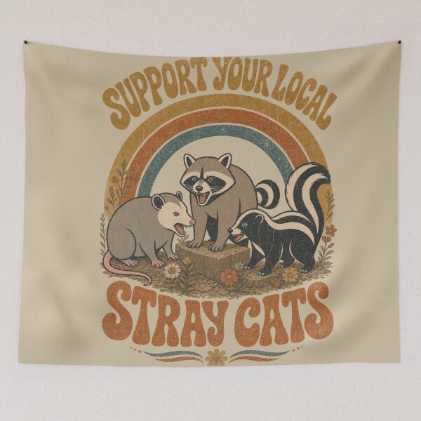 Item preview, Support Your Local Stray Cats - Funny Raccoon Opossum Skunk  designed and sold by zptees.