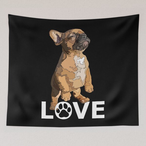 Aperçu de l'œuvre Chiot bouledogue brun amoureux créée et vendue par Just-Arts-4U.