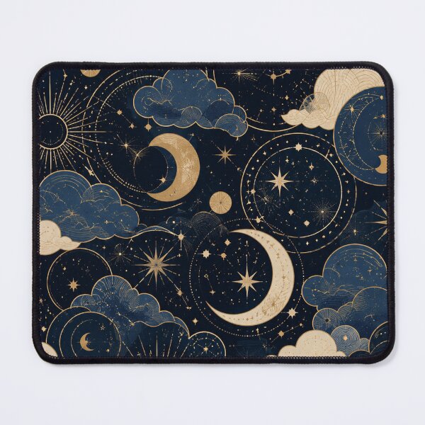 Item preview, Midnight Celestial Moon and Cloud Pattern designed and sold by TrendPulseCo.