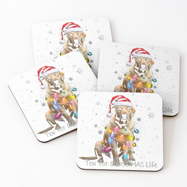 Item preview, Labrador Retriever Christmas Lights Santa Hat designed and sold by lht6474.