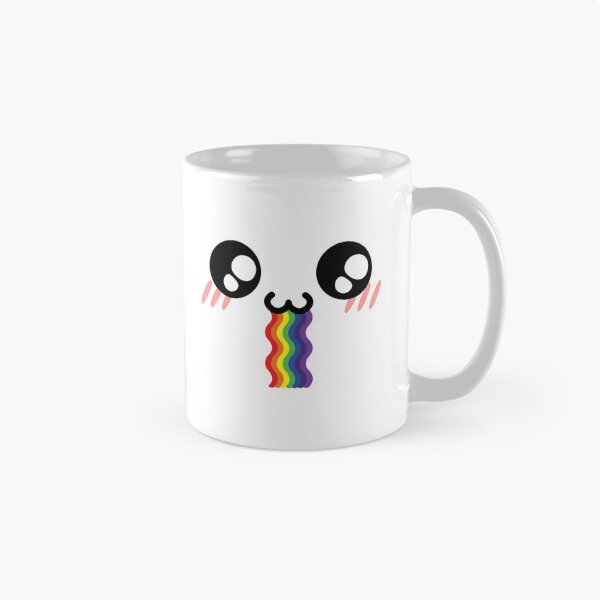 Item preview, Cute kawaii blushing owo wavy drooling rainbow face designed and sold by BlushyPrint.