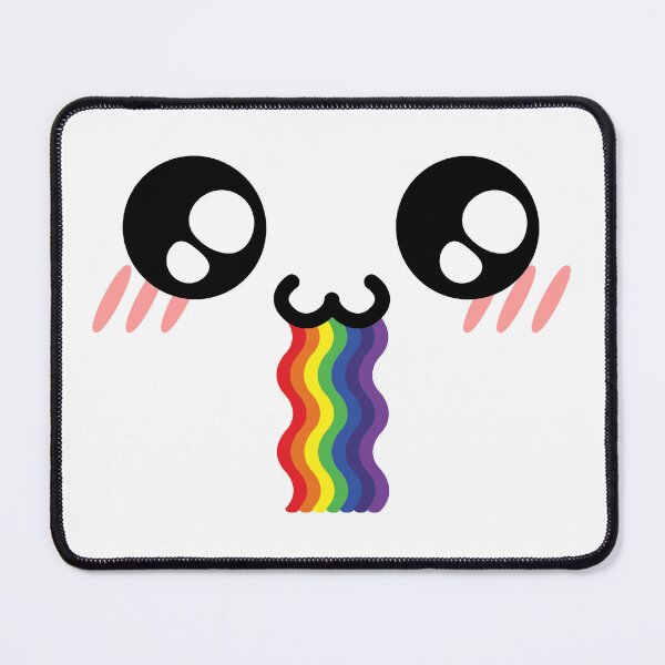 Item preview, Cute kawaii blushing owo wavy drooling rainbow face designed and sold by BlushyPrint.
