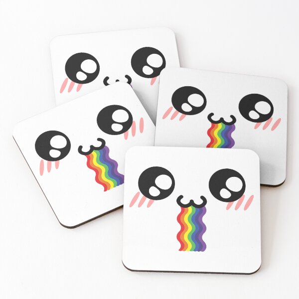 Item preview, Cute kawaii blushing owo wavy drooling rainbow face designed and sold by BlushyPrint.