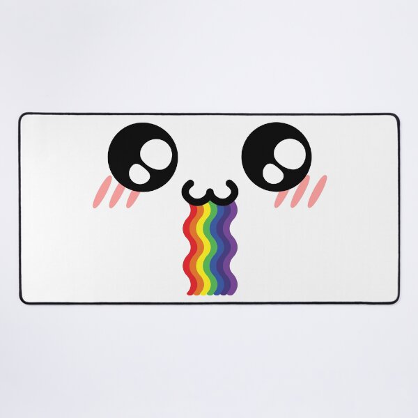 Item preview, Cute kawaii blushing owo wavy drooling rainbow face designed and sold by BlushyPrint.