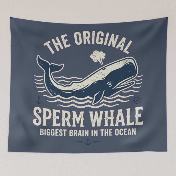 Item preview, The Original Sperm Whale Biggest Brain In The Ocean designed and sold by Amir Faysal.