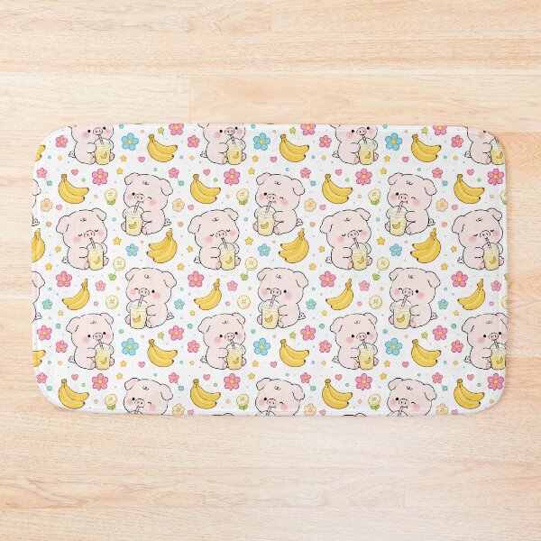 Item preview, Piggy Banana Smoothie Pattern designed and sold by Soft Berry Studio.