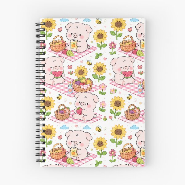 Item preview, Piggy Sunflower Picnic Pattern designed and sold by Soft Berry Studio.