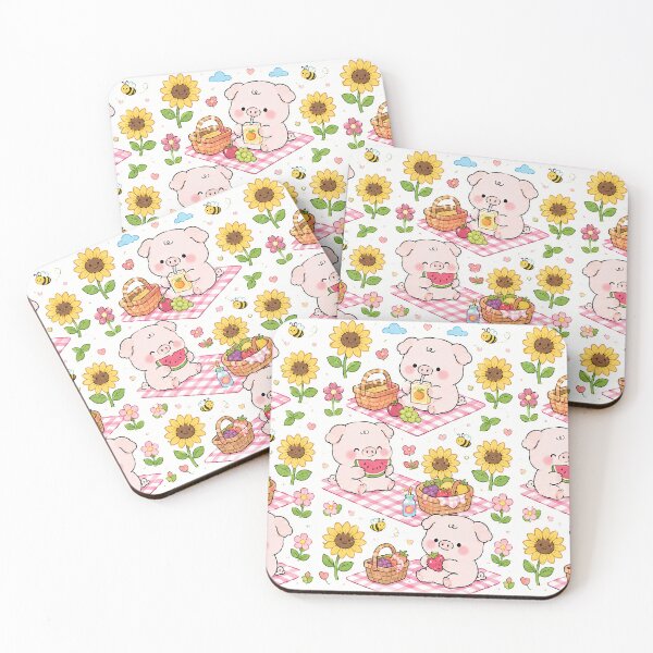 Item preview, Piggy Sunflower Picnic Pattern designed and sold by Soft Berry Studio.