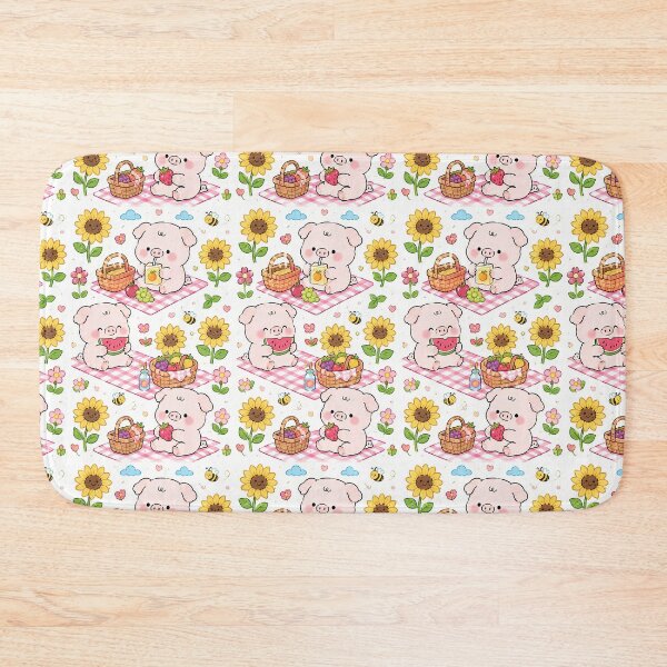 Item preview, Piggy Sunflower Picnic Pattern designed and sold by Soft Berry Studio.