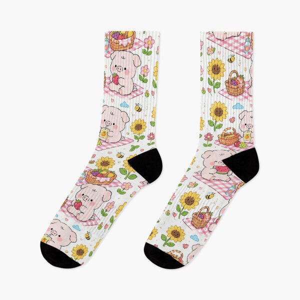 Item preview, Piggy Sunflower Picnic Pattern designed and sold by Soft Berry Studio.