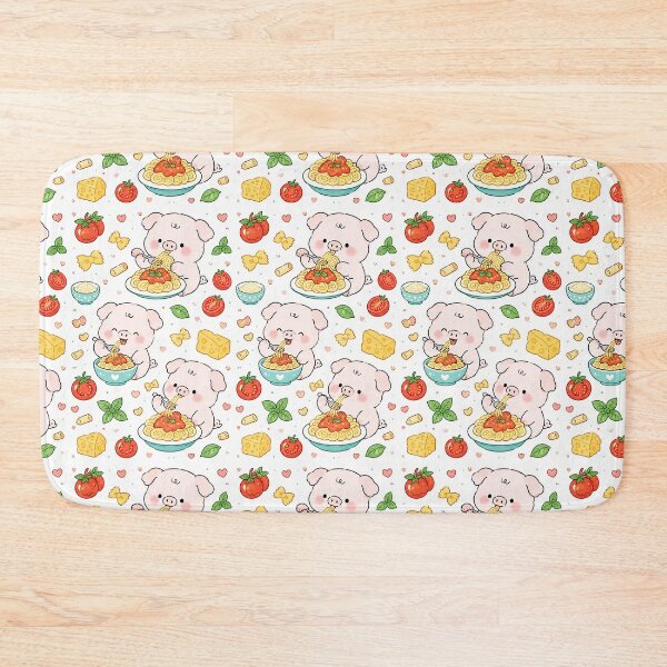 Item preview, Piggy Pasta Party Pattern designed and sold by Soft Berry Studio.