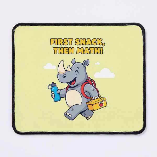Item preview, First Snack Then Math Cute Rhino Back to School Design designed and sold by PGRprint.
