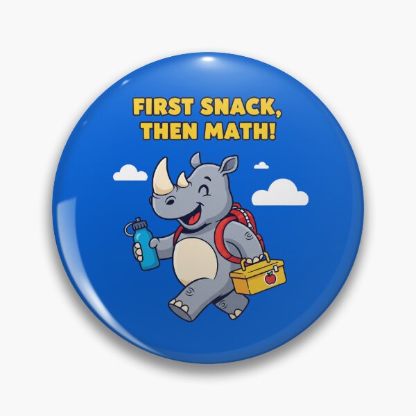 Item preview, First Snack Then Math Cute Rhino Back to School Design designed and sold by PGRprint.