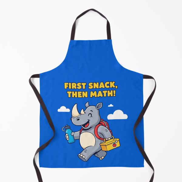 Item preview, First Snack Then Math Cute Rhino Back to School Design designed and sold by PGRprint.