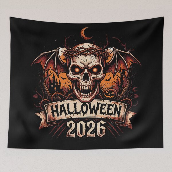Item preview, Halloween 2026 Winged Demon Skull Thorn Crown Horror Design designed and sold by DarkOriginArts.