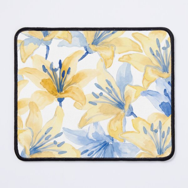 Item preview, Consider the Lilies — Butter Mom Aesthetic Blue & Yellow Watercolor Floral designed and sold by FinleyFound.