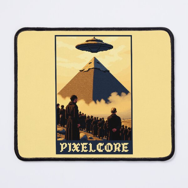 Item preview, Ufo on Egyptian Pyramid Pixel Art {PIXELCORE} designed and sold by PIXELCORE-TEE.