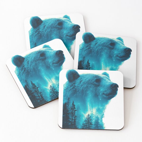 Item preview, Magical Blue Forest Bear Double Exposure  designed and sold by LC&LCPlatform.