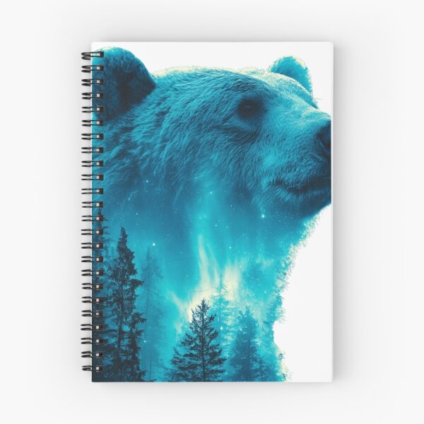 Item preview, Magical Blue Forest Bear Double Exposure designed and sold by LC&LCPlatform.