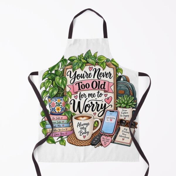 Item preview, You’re Never Too Old for Me to Worry – Mom of Grown Kids Saying designed and sold by CottageGardenCo.
