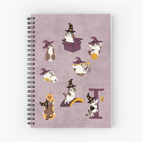 Item preview, ​Cute Witch Cats Halloween Sticker Pack and Pattern Illustration designed and sold by HBBS DESIGNS.