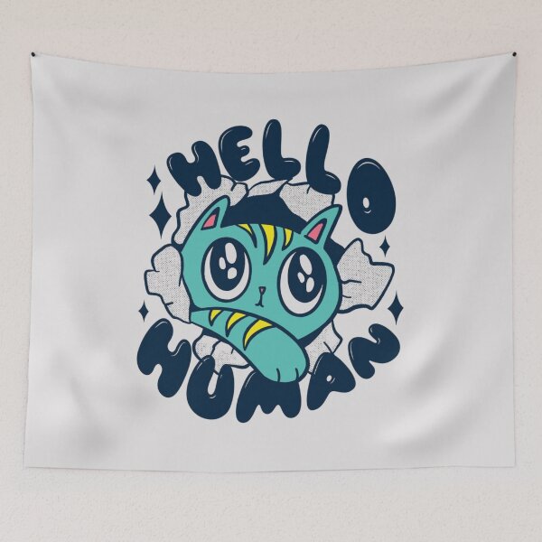 Item preview, Hello Human – Cute Baby Cat Kawaii Cat Lover Design designed and sold by RajDeals.