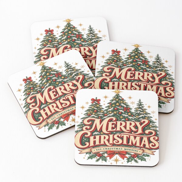 Item preview, Vintage Merry Christmas Tree Retro Holiday Christmas Design designed and sold by TulipsArtDesigns .