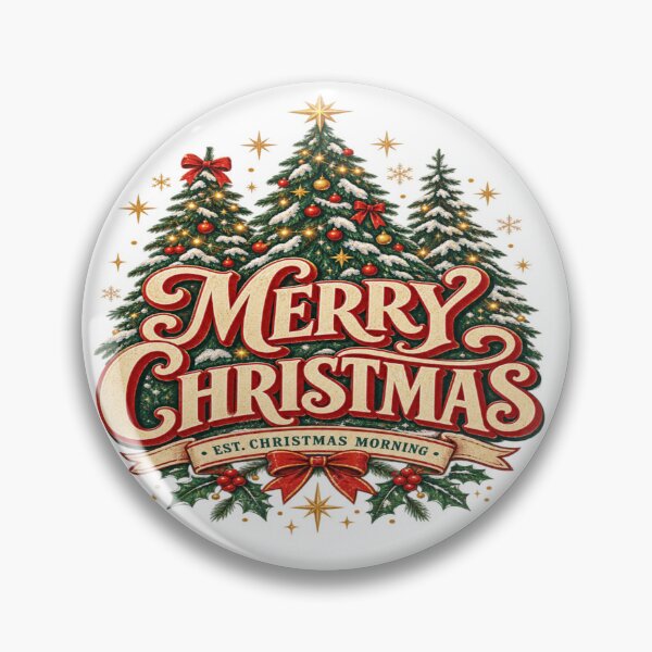 Item preview, Vintage Merry Christmas Tree Retro Holiday Christmas Design designed and sold by TulipsArtDesigns .