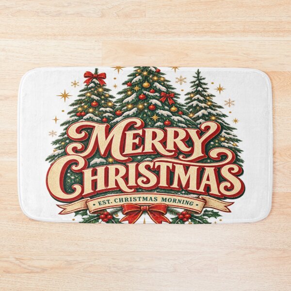 Item preview, Vintage Merry Christmas Tree Retro Holiday Christmas Design designed and sold by TulipsArtDesigns .