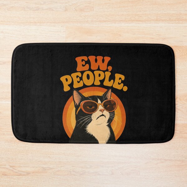 Item preview, Ew People Funny Grumpy Cat Introvert Quote Retro 70s designed and sold by Retro Whiskers.