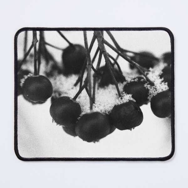 Item preview, Monochrome Snow Covered Chokeberries in Winter designed and sold by CarreeTrista.